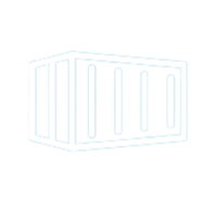 Simple llustration of 20ft container made with minimal lines.